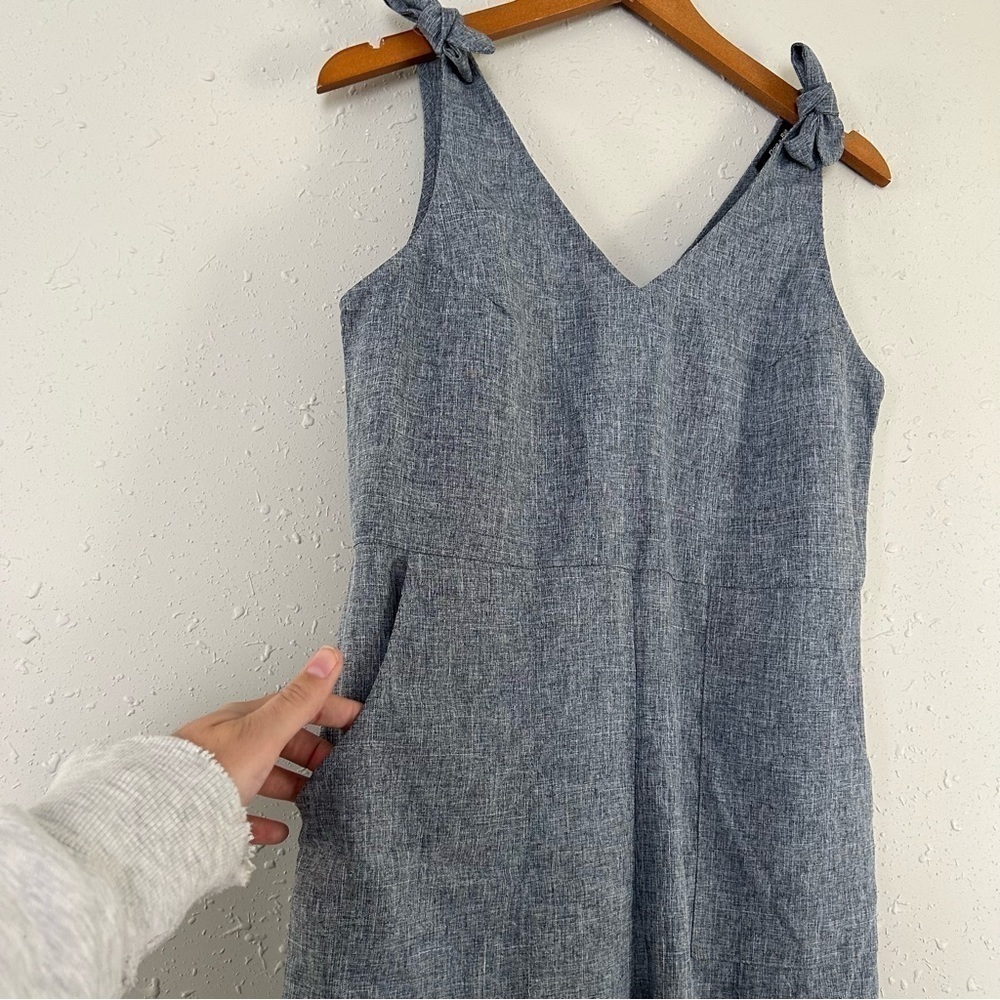Doe & Rae Grey V-Neck Wide Leg Jumpsuit Small Jumper Casual Formal - Picture 3 of 9